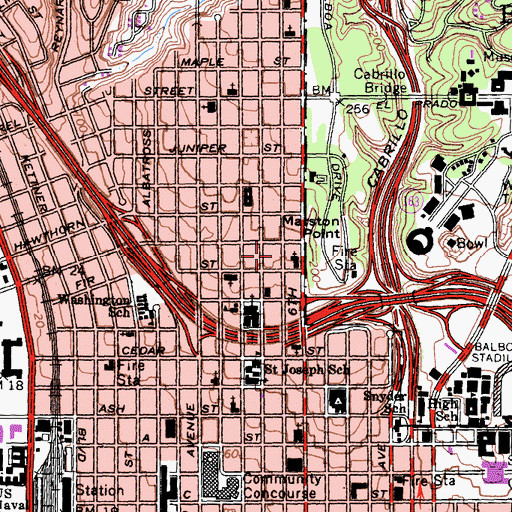 Topographic Map of Marston Point, CA