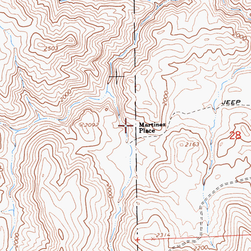 Topographic Map of Martinez Place, CA