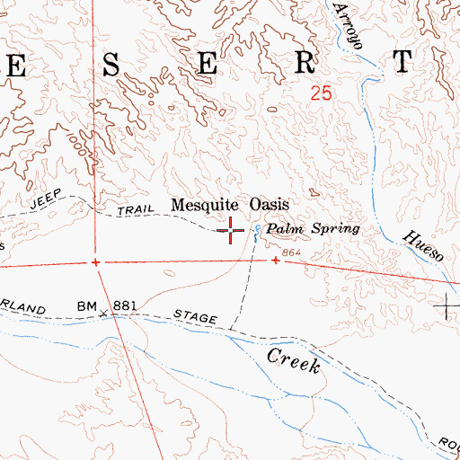 Topographic Map of Mesquite Oasis, CA