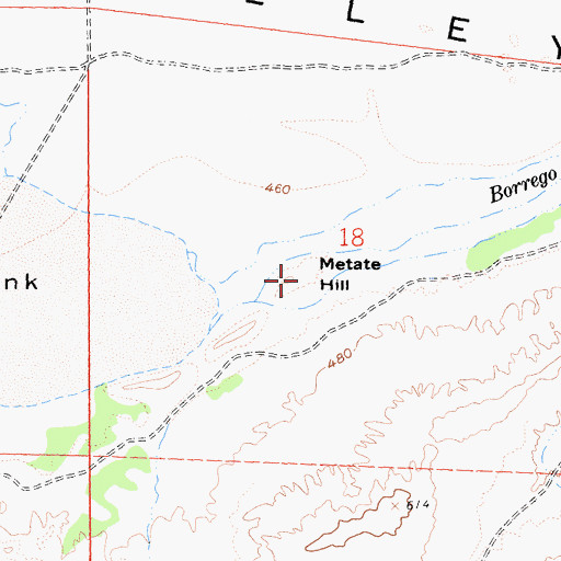 Topographic Map of Metate Hill, CA