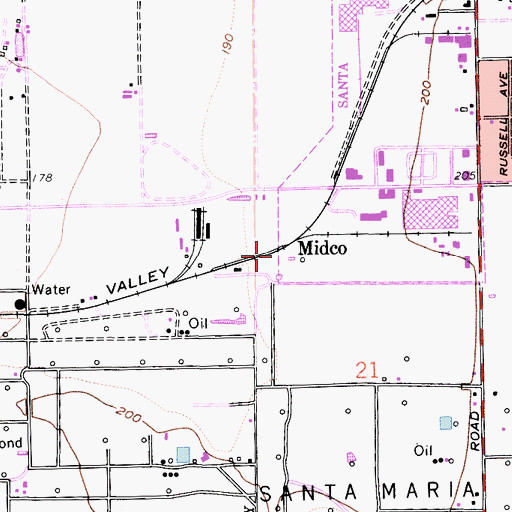 Topographic Map of Midco, CA