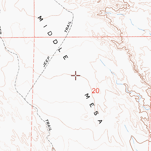 Topographic Map of Middle Mesa, CA