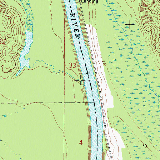 Topographic Map of Bass Landing (historical), AL