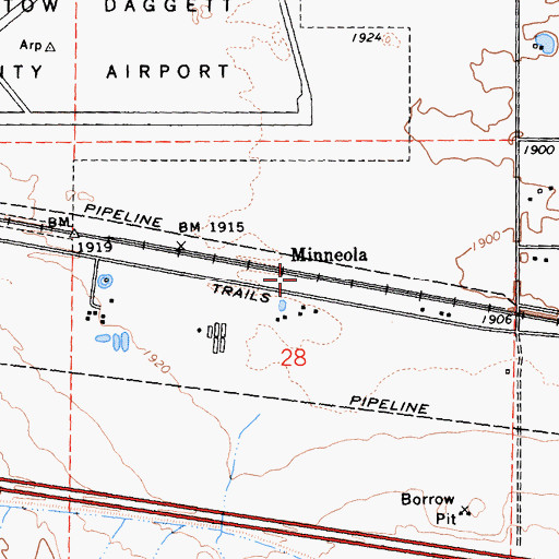 Topographic Map of Minneola, CA