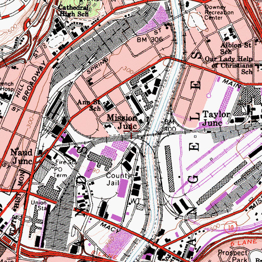 Topographic Map of Mission Junction, CA