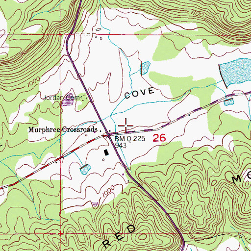 Topographic Map of Aurora Post Office (historical), AL