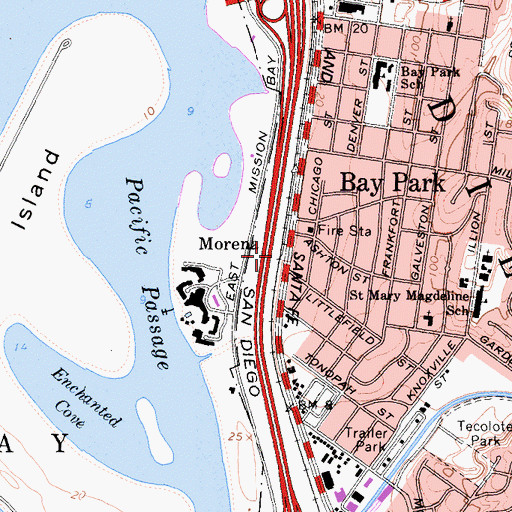 Topographic Map of Morena, CA