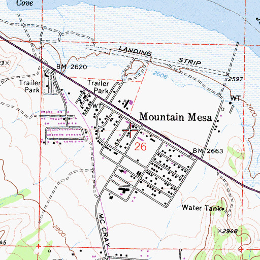 Topographic Map of Mountain Mesa, CA