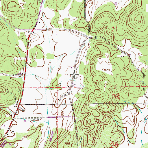 Topographic Map of New Bethel Post Office (historical), AL