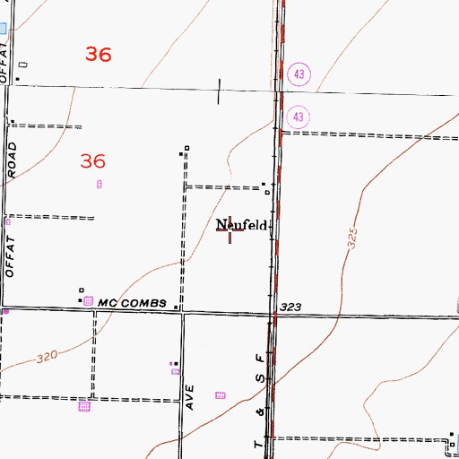 Topographic Map of Neufeld, CA