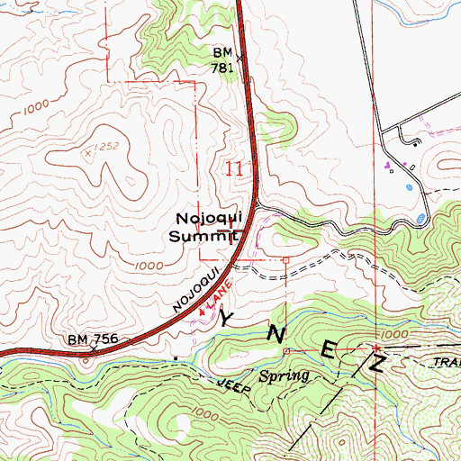 Topographic Map of Nojoqui Summit, CA