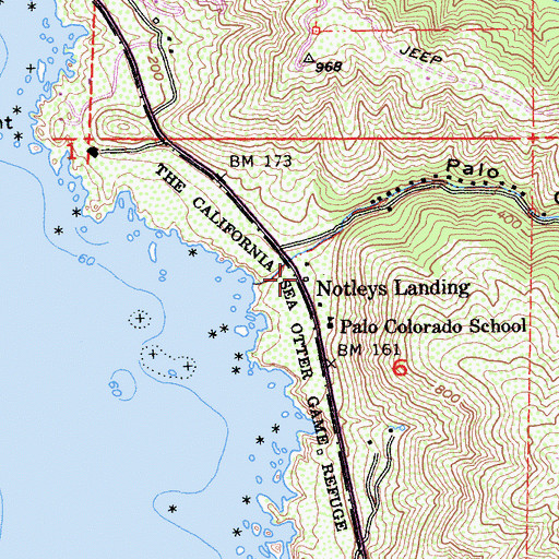 Topographic Map of Notleys Landing, CA