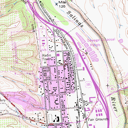 Topographic Map of Oak Park, CA