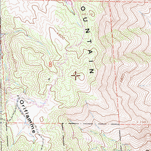 Topographic Map of Oriflamme Mountain, CA