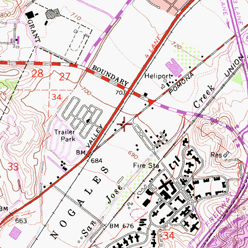 Topographic Map of Lanterman Developmental Center, CA