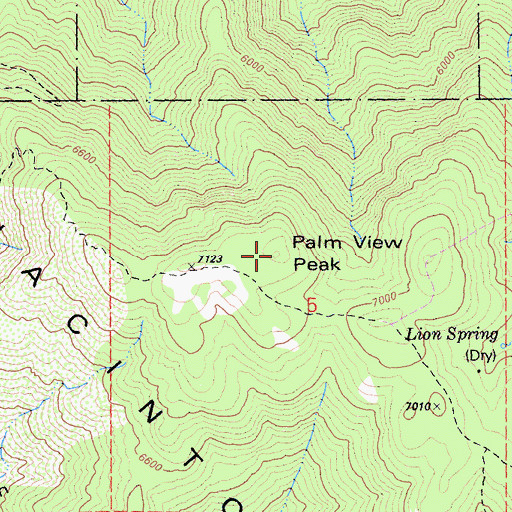 Topographic Map of Palm View Peak, CA