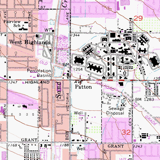 Topographic Map of Patton, CA