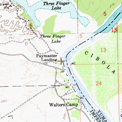 Topographic Map of Paymaster Landing, CA