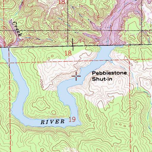 Topographic Map of Pebblestone Shut-in, CA