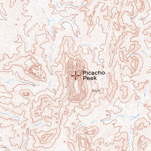 Topographic Map of Picacho Peak, CA