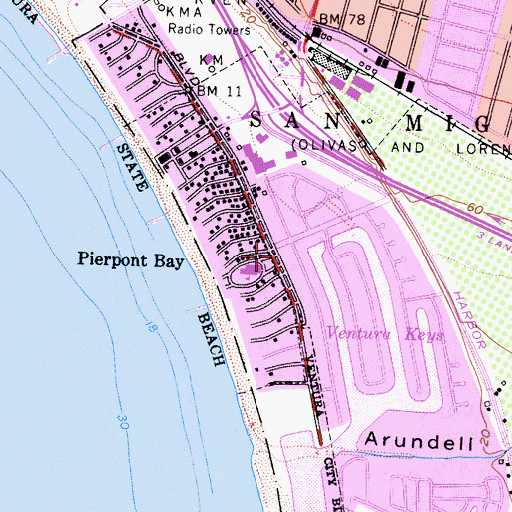 Topographic Map of Pierpont Bay, CA