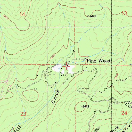 Topographic Map of Pine Wood, CA