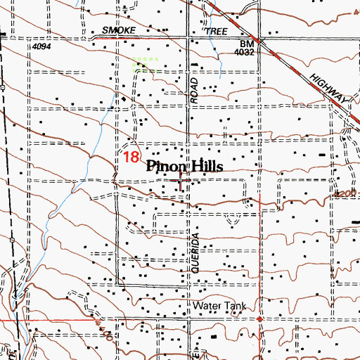 Topographic Map of Pion Hills, CA