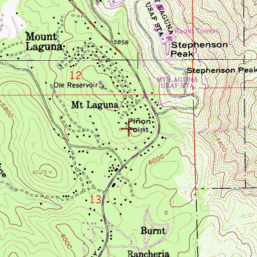 Topographic Map of Pion Point, CA