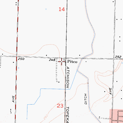 Topographic Map of Pitco, CA