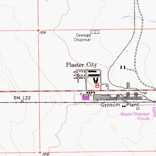 Topographic Map of Plaster City, CA