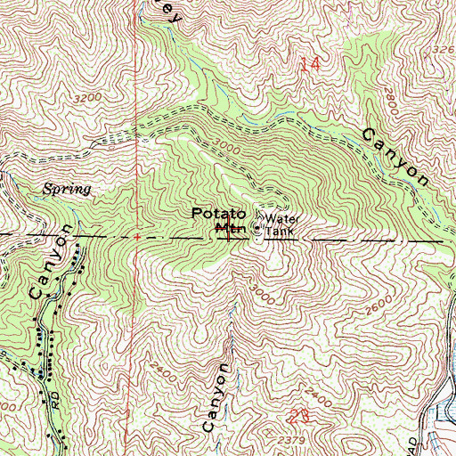 Topographic Map of Potato Mountain, CA