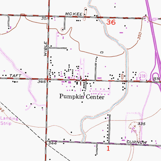 Topographic Map of Pumpkin Center, CA