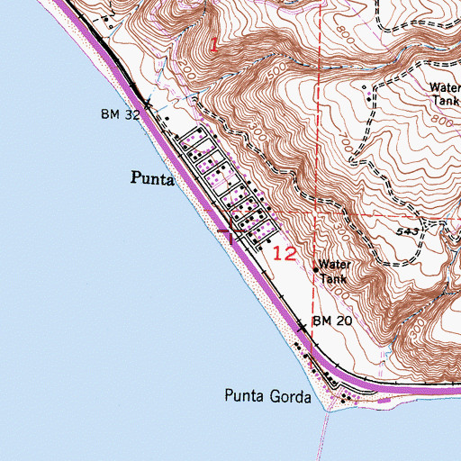 Topographic Map of La Conchita, CA