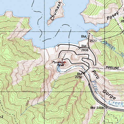 Topographic Map of Pyramid Rock, CA