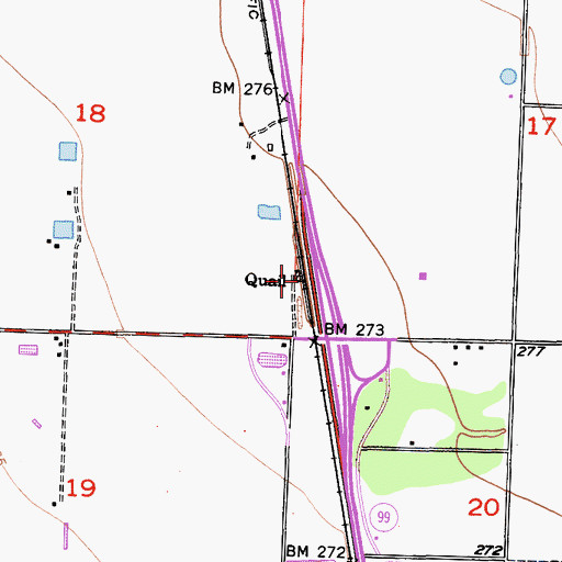 Topographic Map of Quail, CA