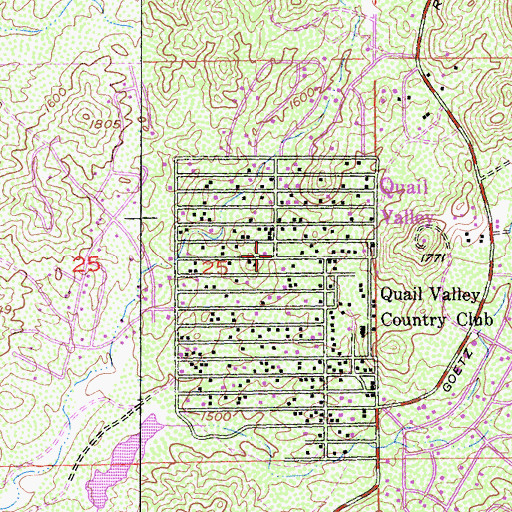 Topographic Map of Quail Valley, CA