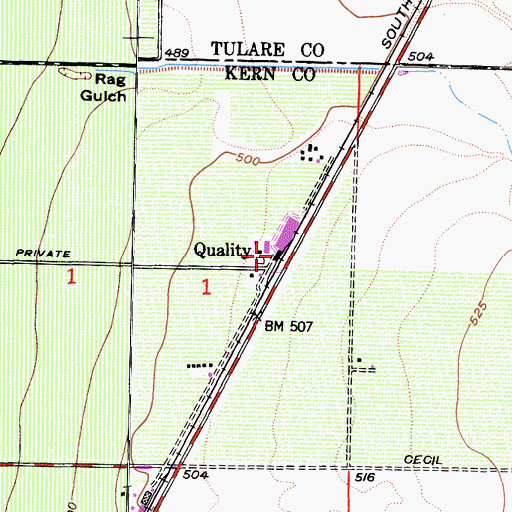 Topographic Map of Quality, CA