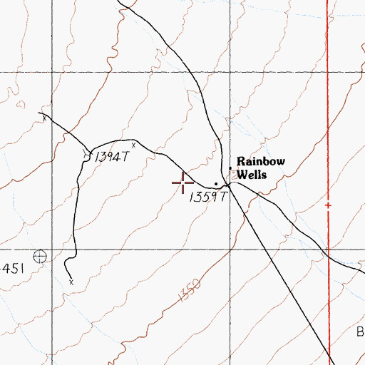 Topographic Map of Rainbow Wells, CA