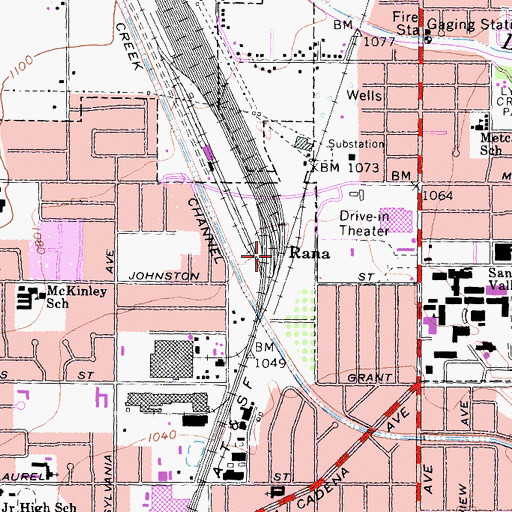 Topographic Map of Rana, CA