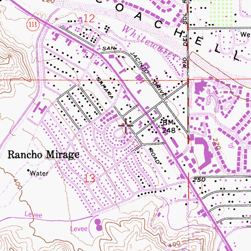 Topographic Map of Rancho Mirage, CA
