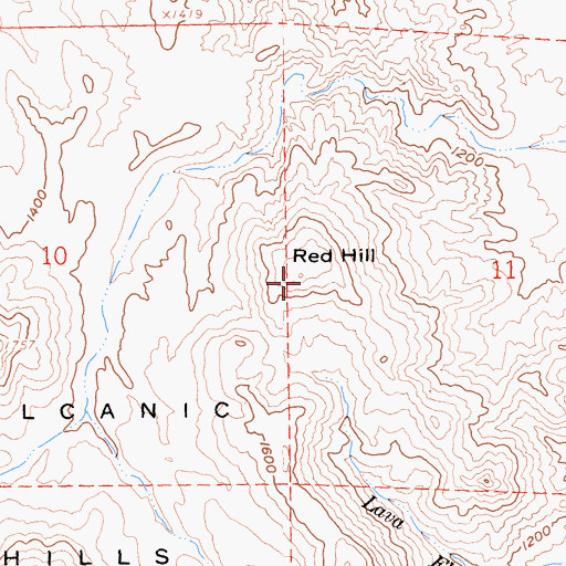 Topographic Map of Red Hill, CA