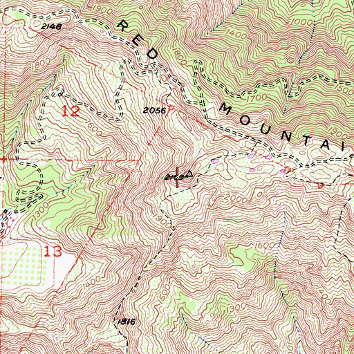 Topographic Map of Red Mountain, CA