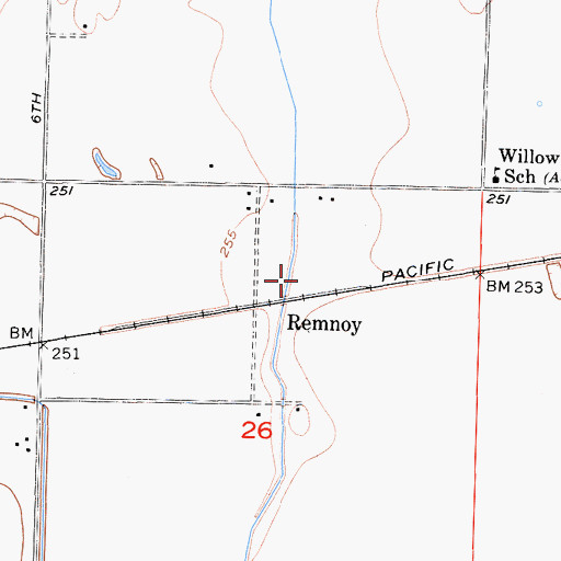 Topographic Map of Remnoy, CA