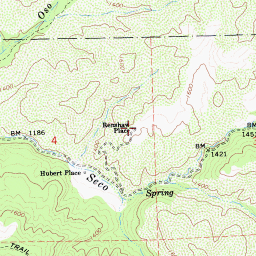 Topographic Map of Renshaw Place, CA