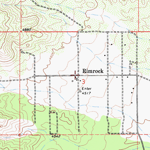 Topographic Map of Rimrock, CA