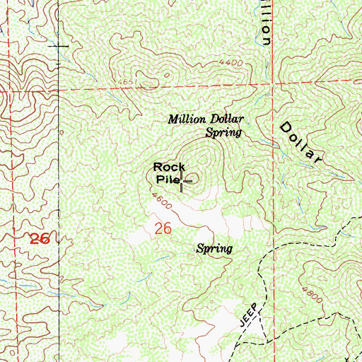 Topographic Map of Rock Pile, CA