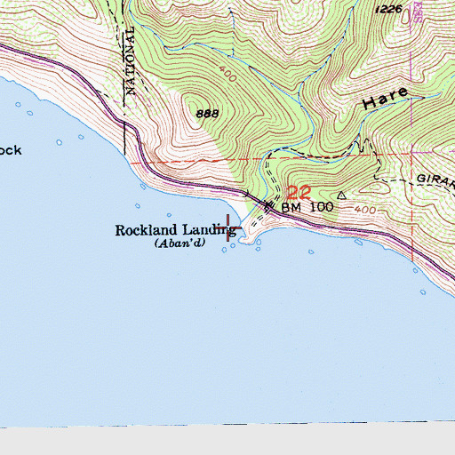 Topographic Map of Rockland Landing, CA