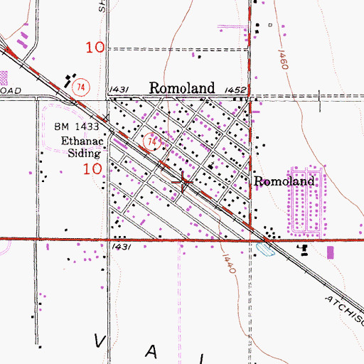 Topographic Map of Romoland, CA