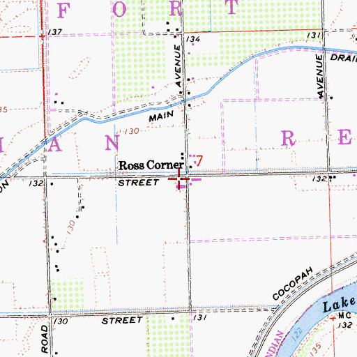 Topographic Map of Ross Corner, CA