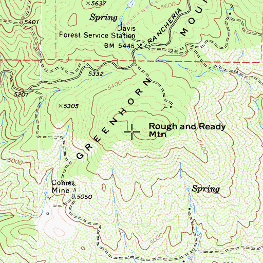 Topographic Map of Rough and Ready Mountain, CA
